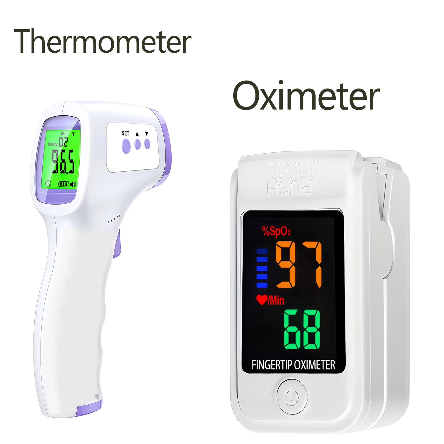 Pulse Oximeter - Termometro Digitale a Infrarossi Senza Contatto